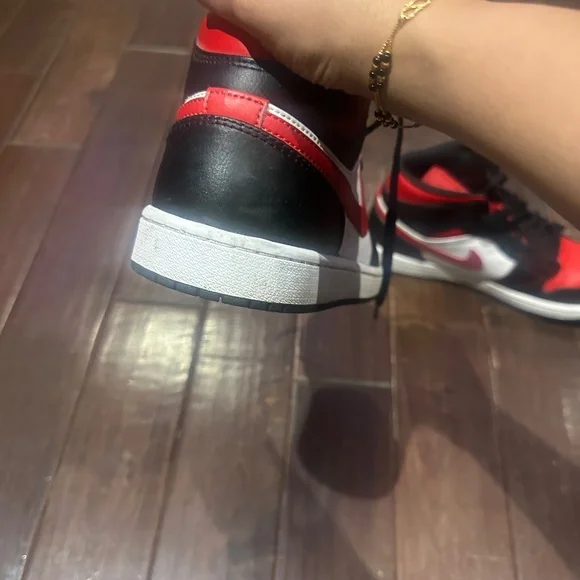 Red Black & White Mid Jordan's - Picture 3 of 5